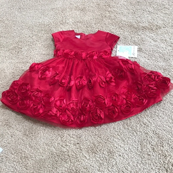 NWT! Bonnie Jean Kids SZ 2T red net dress.